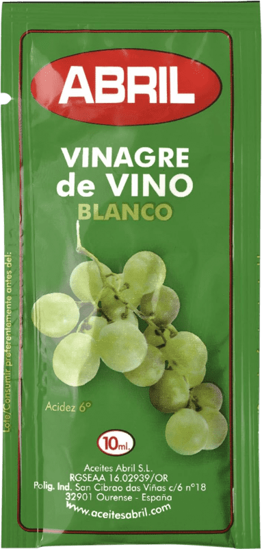 Envoi gratuit | Boîte de 150 unités Vinaigre Abril Blanco Espagne Doses Uniques 1 cl