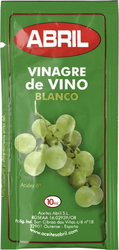 Kostenloser Versand | 150 Einheiten Box Essig Abril Blanco — Weißer Spanien Einzeldosis 1 cl