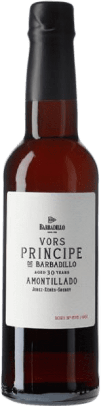 81,95 € Бесплатная доставка | Крепленое вино Barbadillo Amontillado Príncipe V.O.R.S. D.O. Jerez-Xérès-Sherry Половина бутылки 37 cl