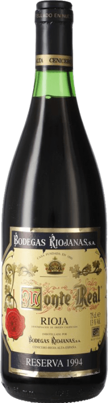 31,95 € Spedizione Gratuita | Vino rosso Bodegas Riojanas Monte Real 1994 Riserva D.O.Ca. Rioja