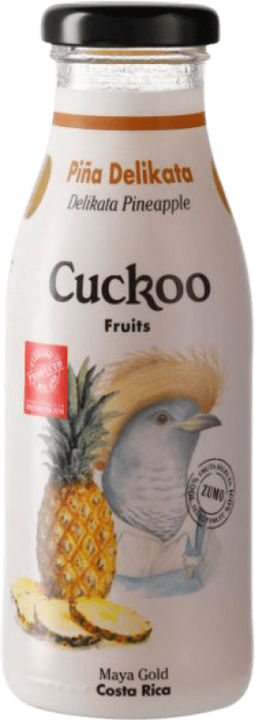 Kostenloser Versand | 24 Einheiten Box Softdrinks Cuckoo Delikata Spanien Kleine Flasche 25 cl Piña — Ananas
