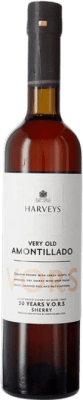 Kostenloser Versand | Verstärkter Wein Harvey's Amontillado Very Old Rare Sherry VORS D.O. Jerez-Xérès-Sherry Andalusien Spanien Palomino Fino Medium Flasche 50 cl