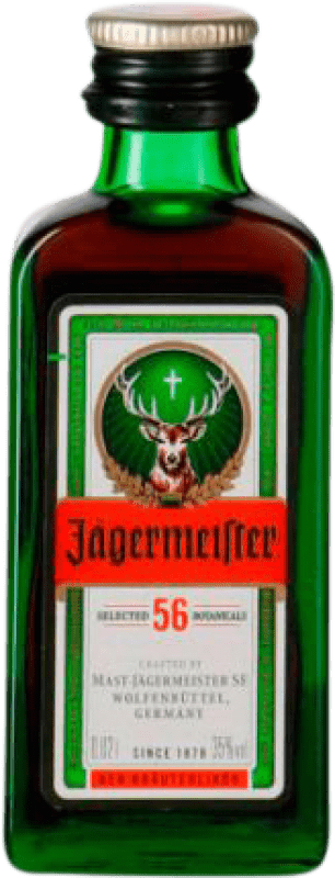 Envio grátis | Caixa de 24 unidades Licor de Ervas Mast Jägermeister Alemanha Garrafinha Miniatura 5 cl