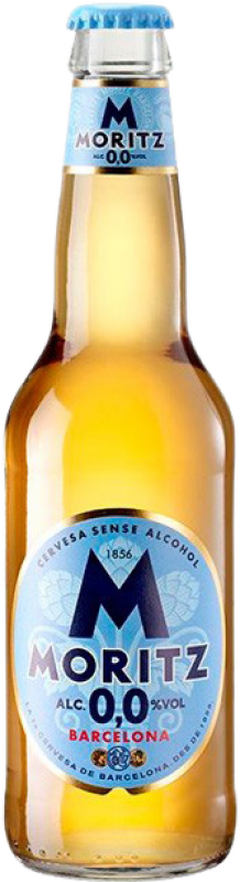63,95 € Spedizione Gratuita | Scatola da 24 unità Birra Moritz 0,0 Bottiglia Terzo 33 cl