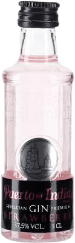 71,95 € Spedizione Gratuita | Scatola da 24 unità Gin Puerto de Indias Strawberry Mezza Bottiglia 37 cl