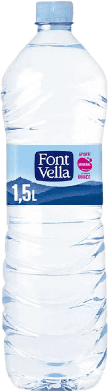 免费送货 | 盒装15个 水 Font Vella Mineral Natural — 天然矿物 西班牙 1 L PET — 塑料