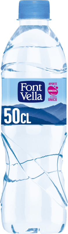 Free Shipping | 24 units box Water Font Vella PET Spain Medium Bottle 50 cl