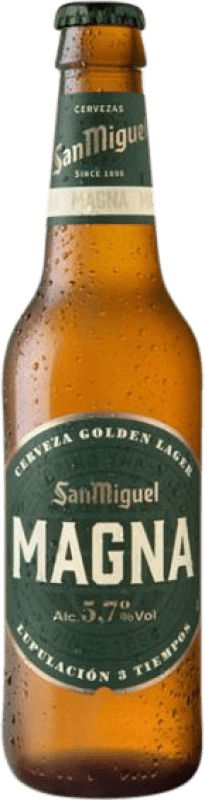 Free Shipping | 24 units box Beer San Miguel Magna Andalusia Spain One-Third Bottle 33 cl