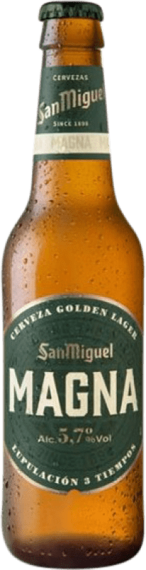 Spedizione Gratuita | Scatola da 24 unità Birra San Miguel Magna Andalusia Spagna Bottiglia Terzo 33 cl