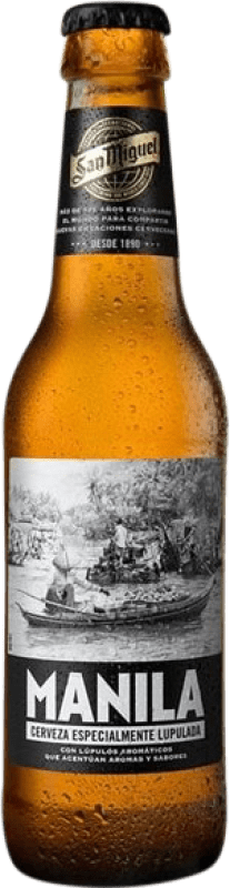 Free Shipping | 24 units box Beer San Miguel Manila Andalusia Spain One-Third Bottle 33 cl