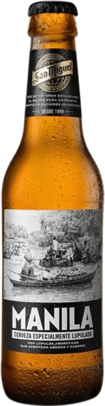 35,95 € Envío gratis | Caja de 24 unidades Cerveza San Miguel Manila Botellín Tercio 33 cl