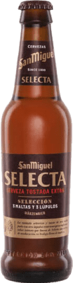 Free Shipping | 24 units box Beer San Miguel Selecta Tostada — Amber Toasted Andalusia Spain Third-Liter Bottle 33 cl