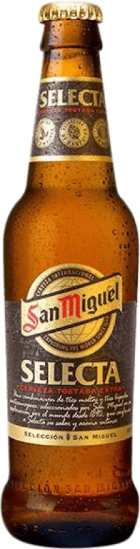 72,95 € Free Shipping | 24 units box Beer San Miguel Selecta Tostada — Amber Toasted Third-Liter Bottle 33 cl