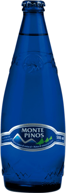 14,95 € Envio grátis | Caixa de 20 unidades Água Monte Pinos Mineral Natural Garrafa Medium 50 cl