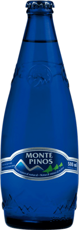13,95 € Envio grátis | Caixa de 20 unidades Água Monte Pinos Mineral Natural Garrafa Medium 50 cl Vidro