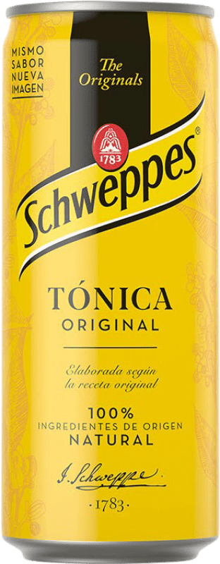 Free Shipping | 24 units box Soft Drinks & Mixers Schweppes Tónica Spain Can 20 cl