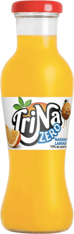 Free Shipping | 24 units box Soft Drinks & Mixers Trina Naranja Zero PET Spain Small Bottle 27 cl