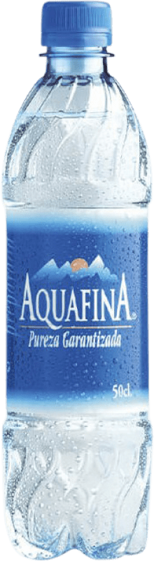Envío gratis | Caja de 24 unidades Agua Aquafina Mineral Natural España Botella Medium 50 cl PET