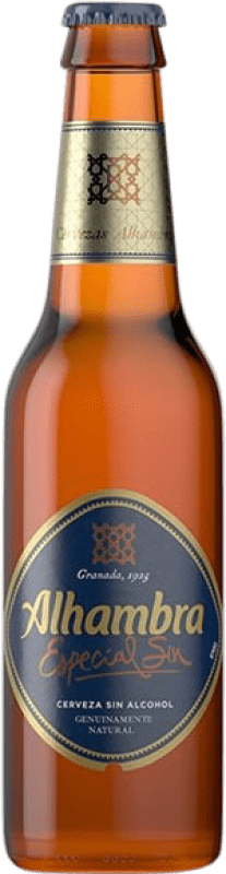 Free Shipping | 24 units box Beer Alhambra Andalusia Spain Small Bottle 25 cl Alcohol-Free