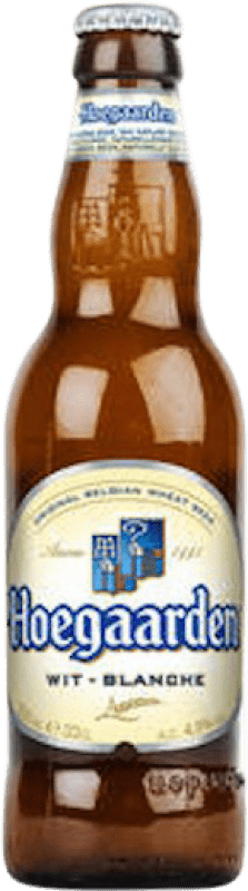 Kostenloser Versand | 24 Einheiten Box Bier Hoegaarden Belgien Drittel-Liter-Flasche 33 cl