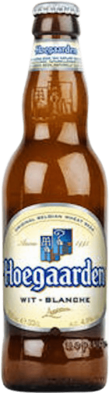 Kostenloser Versand | 24 Einheiten Box Bier Hoegaarden Blanche — Weiß Belgien Drittelliterflasche 33 cl