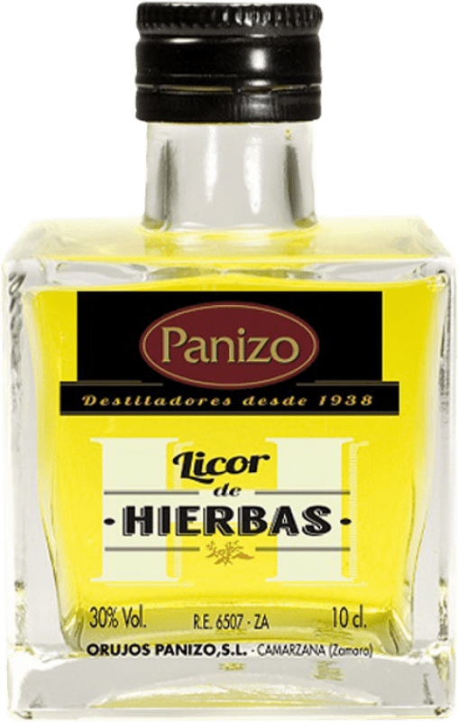 3,95 € Envio grátis | Licor de Ervas Panizo Cubo Garrafinha Miniatura 10 cl
