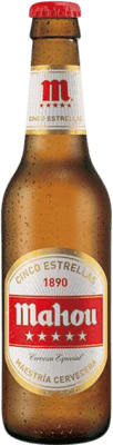 28,95 € | 30 Einheiten Box Bier Mahou 5 Estrellas Spezial Gemeinschaft von Madrid Spanien Kleine Flasche 20 cl Glas RET