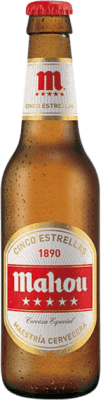 Cerveja Caixa de 24 unidades Mahou 5 Estrellas Vidrio RET Garrafa Terço 33 cl