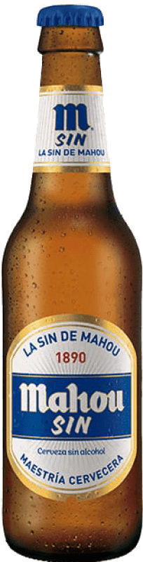 Envío gratis | Caja de 24 unidades Cerveza Mahou SIN Comunidad de Madrid España Botellín Tercio 33 cl Vidrio RET Sin Alcohol