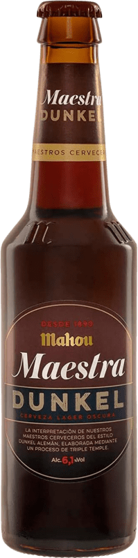 73,95 € Spedizione Gratuita | Scatola da 24 unità Birra Mahou Dunkel Bottiglia Terzo 33 cl