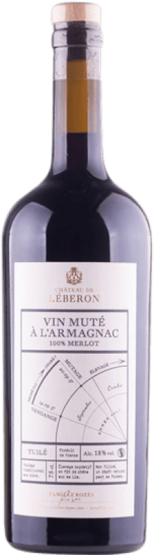 Free Shipping | Fortified wine Château de Leberon Vin Muté a l'Armagnac I.G.P. Bas Armagnac France Merlot 75 cl