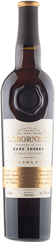 Kostenloser Versand | Verstärkter Wein Osborne Rare Solera P Triángulo P Rare Medium D.O. Jerez-Xérès-Sherry Andalusien Spanien Palomino Fino, Pedro Ximénez Medium Flasche 50 cl