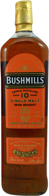 Envio grátis | Whisky Single Malt Bushmills Sherry Cask Finish — Afinado em Barrica Irlanda 10 Anos 1 L