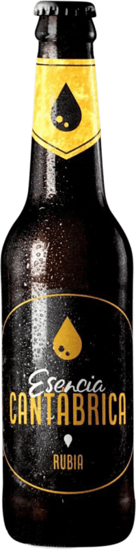 3,95 € Kostenloser Versand | Bier Esencia Cantábrica. Rubia Drittel-Liter-Flasche 33 cl