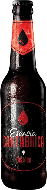Envio grátis | Cerveja Esencia Cantábrica Tostada Castela e Leão Espanha Botellín Tercio 33 cl