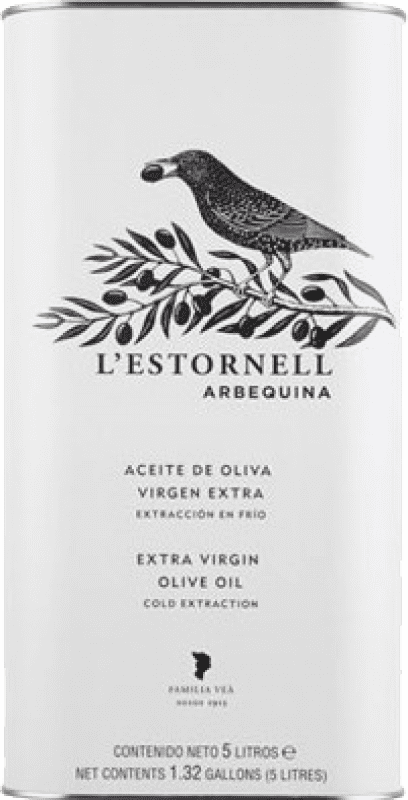 Envío gratis | Aceite de Oliva L'Estornell Cataluña España Arbequina Lata Especial 5 L