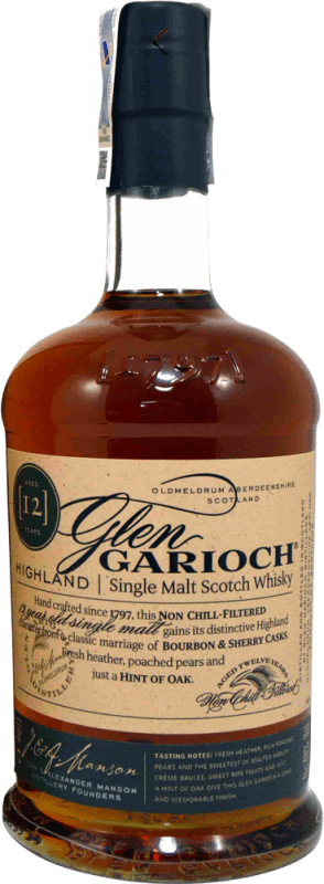 Free Shipping | Whisky Single Malt Glen Garioch Scotland United Kingdom 12 Years 1 L