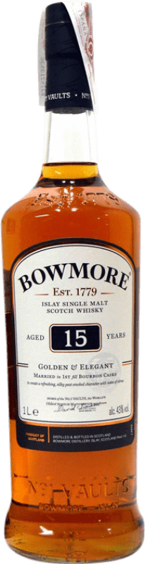 Free Shipping | Whisky Single Malt Morrison's Bowmore Golden & Elegant Scotland United Kingdom 15 Years 1 L