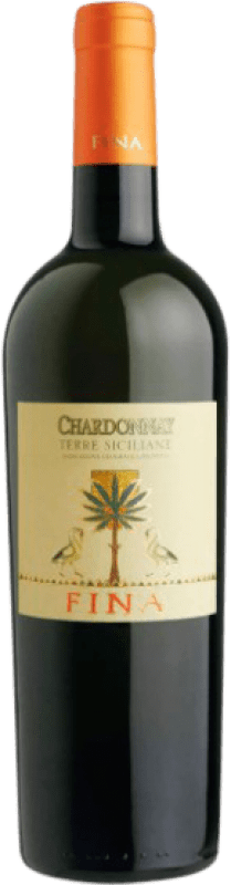 Бесплатная доставка | Белое вино Cantine Fina I.G.T. Terre Siciliane Сицилия Италия Chardonnay 75 cl