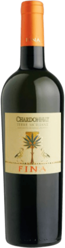 Free Shipping | White wine Cantine Fina I.G.T. Terre Siciliane Sicily Italy Chardonnay Organic 75 cl
