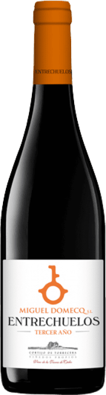 免费送货 | 红酒 Entrechuelos 岁 I.G.P. Vino de la Tierra de Cádiz 安达卢西亚 西班牙 Tempranillo, Merlot, Syrah, Cabernet Sauvignon 75 cl