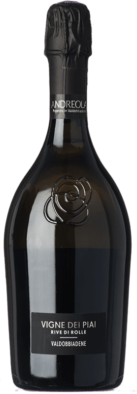 Envoi gratuit | Blanc mousseux Andreola Vigne dei Piai Dry Sec D.O.C.G. Prosecco di Conegliano-Valdobbiadene Vénétie Italie Glera 75 cl