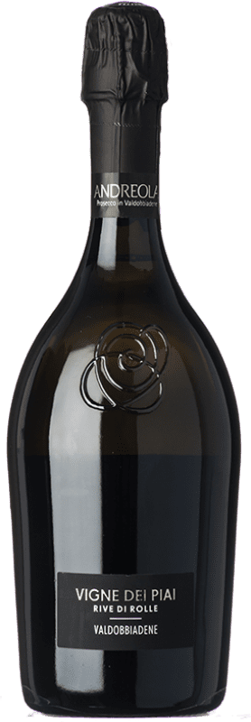 Free Shipping | White Sparkling Wine Andreola Vigne dei Piai Dry Dry D.O.C.G. Prosecco di Conegliano-Valdobbiadene Veneto Italy Glera 75 cl