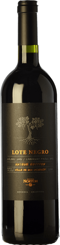 Free Shipping | Red wine Norton Lote Negro Aged I.G. Mendoza Mendoza Argentina Cabernet Franc, Malbec 75 cl