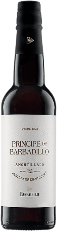 22,95 € Envio grátis | Vinho fortificado Barbadillo Amontillado Príncipe D.O. Jerez-Xérès-Sherry Meia Garrafa 37 cl