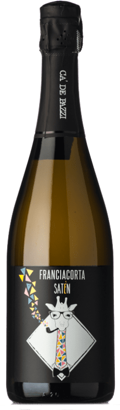 Free Shipping | White Sparkling Wine Cà de Pazzi Satèn Brut D.O.C.G. Franciacorta Lombardia Italy Chardonnay 75 cl