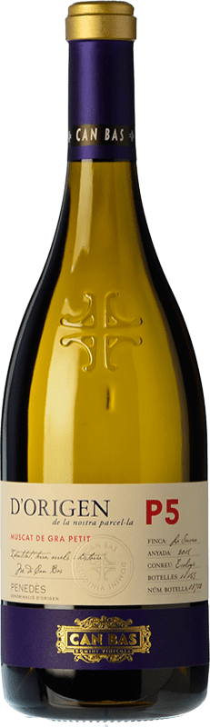 17,95 € Free Shipping | White wine Can Bas d’Origen P5 Muscat Crianza D.O. Penedès Catalonia Spain Muscatel Small Grain Bottle 75 cl