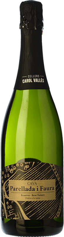 Free Shipping | White sparkling Carol Vallès Parellada i Faura Brut Nature Reserve D.O. Cava Spain Macabeo, Xarel·lo, Parellada Organic 75 cl
