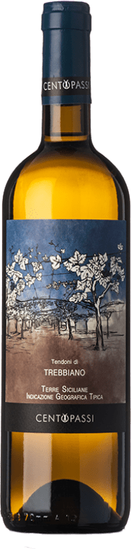 Free Shipping | White wine Centopassi Tendoni I.G.T. Terre Siciliane Sicily Italy Trebbiano Organic 75 cl