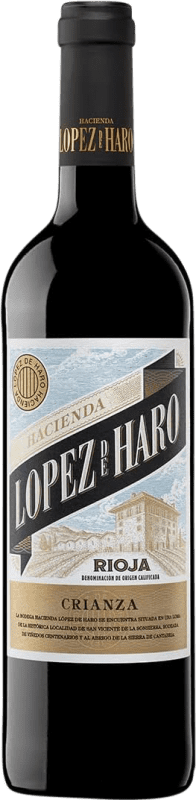 16,95 € | 红酒 Hacienda López de Haro 岁 D.O.Ca. Rioja 拉里奥哈 西班牙 Tempranillo, Graciano, Grenache Tintorera 瓶子 Magnum 1,5 L